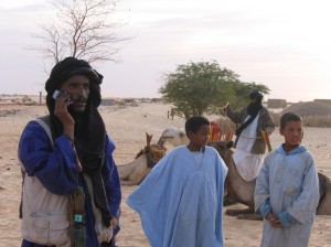Mohamed and two young Tuaregs in his family